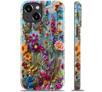 DEENAKIN for iPhone 13 Mini Case - Wireless Charging Compatible - Dual-Layer Hard Shell & Silicone Cover - Protective Phone Case with Trendy Cute Designs for Women - Floral Kaleidoscope