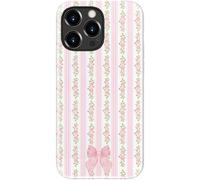 DEENAKIN for iPhone 15 Pro Case Cute - Wireless Charging Compatible - Dual-Layer Soft Silicone + Hard Shell - Stylish Wildflower Design - Chic Phone Cover for Women - Pink Rose and Bow