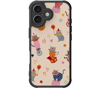 DEENAKIN for iPhone 16 Case Cute,Aesthetic Floral Hard Shell,Compatible with Magsafe,Trendy Unique Cool Retro Western Coquette Protective Slim Phone Cover for Women Girls,Circus Cat Carnival