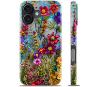 DEENAKIN for iPhone 16 Case - Wireless Charging Compatible - Dual-Layer Hard Shell & Silicone Cover - Shockproof Protective Phone Case with Trendy Cute Designs for Women - Blossom Melody