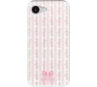 DEENAKIN for iPhone 16e Case Cute - Wireless Charging Compatible - Dual-Layer Soft Silicone + Hard Shell - Stylish Wildflower Design - Chic Phone Cover for Women - Pink Rose and Bow