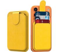 DEENAKIN for MagSafe Wallet, 3 Card Holder With RFID Blocking, Slim Magnetic Wallet for iPhone 17/16/15/14/13/12 Series and Samsung Phone with Cute Trendy Designs, Yellow