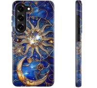 DEENAKIN for Samsung Galaxy S23 Case Cute - Wireless Charging Compatible - Dual-Layer Soft Silicone + Hard Shell - Stylish Wildflower Design - Chic Phone Cover for Women - Astral Mystique