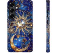DEENAKIN for Samsung Galaxy S24 Case Cute - Wireless Charging Compatible - Dual-Layer Soft Silicone + Hard Shell - Stylish Wildflower Design - Chic Phone Cover for Women - Astral Mystique