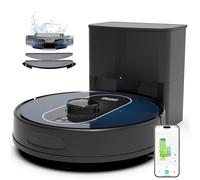 Deenkee Robot Vacuum Cleaner with Mop, 6000Pa Strong Suction with PreciSense LiDAR Navigation and All-in-One Station, Auto Emptying, APP/Voice Control, 5 Mapping, Smart Obstacle Avoidance for Clean
