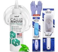 DeEnterprises, Inc. Deenti Callus Maintenance Pack, Package Includes Mint Scented Callus Remover, Metal Foot Rasp, Foot File and 4 Pairs of Gloves, C