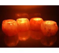 DEENZ 1 X HIMALAYAN CRYSTAL ROCK SALT CANDLE TEA LIGHT HOLDER 100% NATURAL PREMIUM AND FINE QUALITY (1x Candle Holder)