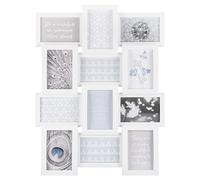 DEENZ 12 Multi Aperture White Photo Frame Collage Picture Frame Display Wall Mounted Size 6" X 4” For Home Decorative, Living Room, Bedroom Room, Eye-Catching Design Photographs