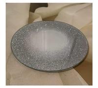 DEENZ 15 Cm Sparkly Silver Candle Plate Round