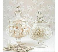 DEENZ 2 x DECORATIVE GLASS JAR WEDDING TABLE CENTRE PIECE SWEETS CHOCOLATE JAR (25cm & 30cm)