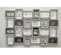 DEENZ 24 Picture Multi Aperture Zig Zag Style Photo Frame For 24 Photos Holds 6x4 Home Decoration, Living Room, Bedroom Room, Eye-Catching Design (GREY)