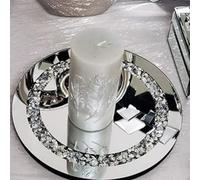 Deenz 25Cm Diamante Mirrored Crystal Candle Plate- An Elegant Addition To Your Home- Best Gift