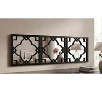 Deenz 25X25Cm Set Of 3 Moroccan Tile Mirrors Moroccan Wall Art Hanging Mirror Square For Hanging And Wall Gifts (Black)