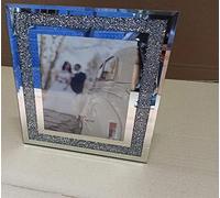 DEENZ 2X Crushed Crystals Photo Frame Silver Mirrored Crushed Jewel Crystal Diamante Picture Frame Pack Of 2 (7x5 inch)