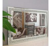 Deenz 2X Crushed Crystals Photo Frame Silver Mirrored Crushed Jewel Crystal Diamante Picture Frame Pack Of 2 (6 Picture Frame)