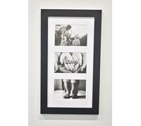 DEENZ 3-Aperture Multi Picture Wall Frame - Family Rules Collage Frame, 26x43cm (Black)