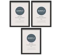 Deenz 3 Block Photo Frames Black Fabulous A4 Add A Personal Touch At Home Stylish Complete Set Easel Stand & Hooks 22.8 X 31.5 X 4.6Cm