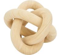 Deenz 3 Link Hand-Carved Wood Chain Link Decor Rustic Decorative Knot Ornament Tray, Shelf Farmhouse Home Accent 9.5X14.5 Cm
