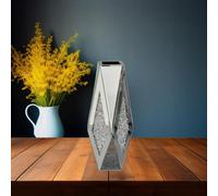 DEENZ 30Cm Crushed Diamond Flower Mirror Vase Silver Crystal Glass Vase