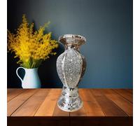DEENZ 30Cm Silver Vase Sparkle Ornament Crushed Diamond Flower Pot