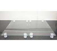 Deenz 30X52Cm Universal Hob Cover Plates Set of 2 Tempered Glass Worktop Saver Dishwasher Safe 4Mm Clear with 8X Feets All Types of Cookers