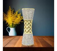 DEENZ 35Cm Large Ceramic Flower Vase Design Gold Diamante Bling Sparkling Vase