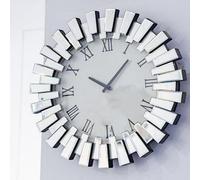 DEENZ 3D Round 60Cm Sunburst Mirrored Office Wall Clock Modern Living Room Badroom Decor