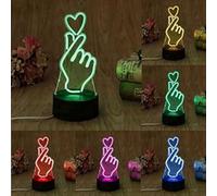 Deenz 3D Visual Lamp Optical Illusion Led Night Light,amazing 7 Colors Modern Touch Sensitive Switch (Heart In Hand)