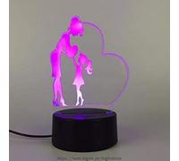 Deenz 3D Visual Lamp Optical Illusion Led Night Light,amazing 7 Colors Modern Touch Sensitive Switch (Mother Daughter Heart)