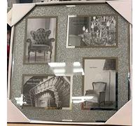 DEENZ 4 Picture Frame Silver Mirrored Crushed Jewel Crystal Diamante Photo Frame