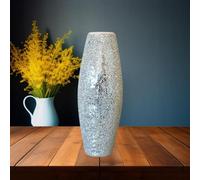 DEENZ 40 Cm Crackle Flowers Vase Tabletop Vases For Home Decorations (Silver)