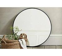 DEENZ 40Cm Black Round Aluminium Frame Wall Mounted Mirror Bathroom Living Room Bedroom Home Décor