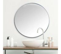 Deenz 40Cm Silver Round Aluminium Frame Wall Mounted Mirror Bathroom Living Room Bedroom Home Décor