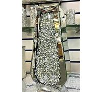 Diamond Crushed Floor Vase - Coffin Shaped - Silver