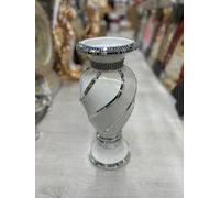 DEENZ 40Cm Spiral Crushed Diamond Ceramic Flower Vase White V070