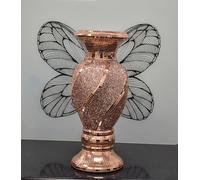 Deenz 40Cm Spiral Crushed Diamond Ceramic Vase Sculpture Flower Pot Sparkle Ornament Bling Vase Handmade (Rose Gold V042)