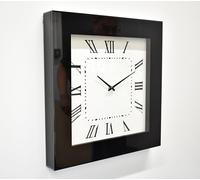 DEENZ 40X40Cm Large Black Wall Clock Square Roman Numbers Clock Living Room Badroom Office Home Decoration