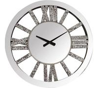 Deenz 40X40Cm Mirrored Crushed Crystal Wall Clock Loose Diamond Crystal Mirror Wall Silent Clock Chic Finishing Touch