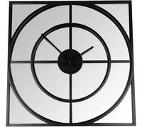 Deenz 50Cm Modern Square Mirrored Wall Clock, Silent Non Ticking Square Clock Quiet For Kitchen Bathroom Office