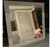 Deenz 50X50Cm Crushed Jewel Wall Mirror Square Shape Loose Diamante New Crystal Square Decor Mirror Gift