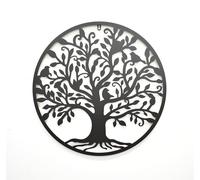 DEENZ 60Cm Large Tree Of Life Wall Art Decor Metal Family Tree Wall Sculpture Hollowed Tree Of Life Wall Hanging For Office Bedroom Living Room (Black)