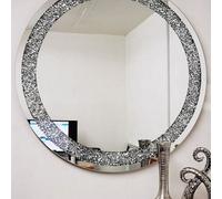 Deenz 60Cm Round Shape Designer Large Jewel Wall Mirror Loose Diamante Frame Beautiful Decoration Art Piece Gift