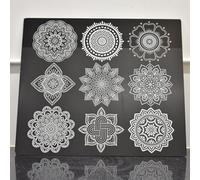 Deenz 60X52Cm Black Geometric Universal Hob Cover Plate Tempered Glass Worktop Saver Dishwasher Safe 5mm (Hob Cover)