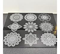 Deenz 60X52Cm Black Geometric Universal Hob Cover Plate Tempered Glass Worktop Saver Dishwasher Safe 5mm (Hob Cover 4 Feets)