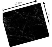 Deenz 60X52Cm Black Marbel Effcts Universal Hob Cover Plate Tempered Glass Worktop Saver 5mm (Hob Cover)