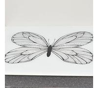 Deenz 60X52Cm White Butterfly Sketch Universal Hob Cover Plate Tempered Glass Worktop Saver 5mm All Types Of Cookers (Hob Cover)