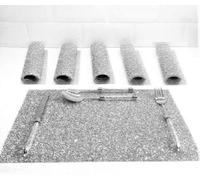 Deenz 6PC Diamante SILVER TABLE MAT Crushed Diamond Romany Crushed Dining placemat