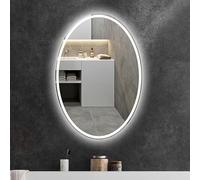 DEENZ 70X50 Cm Double Led Oval Lighted Bathroom Wall Mirror 3 Color Light Touch Switch With Fog Pad Illuminated Backlit L8033 (70x50 Cm Double LED Oval Dez199)