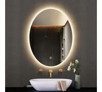 Deenz 70X50 Cm Led Oval Lighted Bathroom Wall Mirror 3 Color Light Touch Switch With Fog Pad Illuminated Backlit L8032