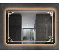 DEENZ 70X50 Cm Led Rectangle Stylish Lighted Bathroom Wall Mirror Warm Light Touch Switch With Fog Pad Illuminated Backlit L102